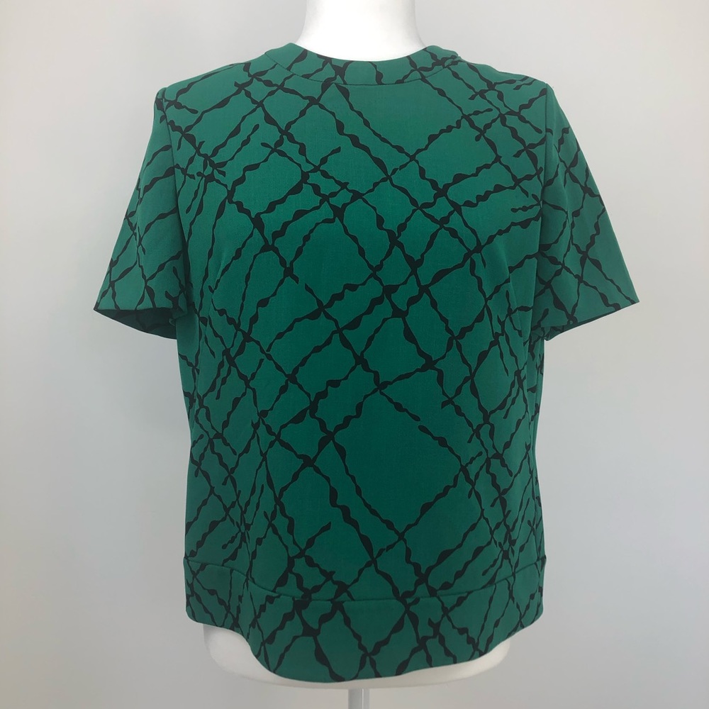 ANNE KLEIN green short sleeve dress top in Sz 6